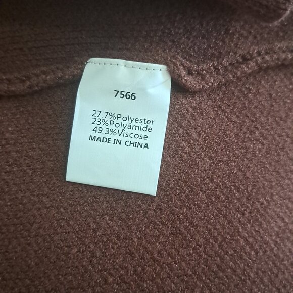 KIRUNDO Brown Cardigan Sweater Open Front Warm Thick Midi Length Size XXL NWT - Picture 10 of 10